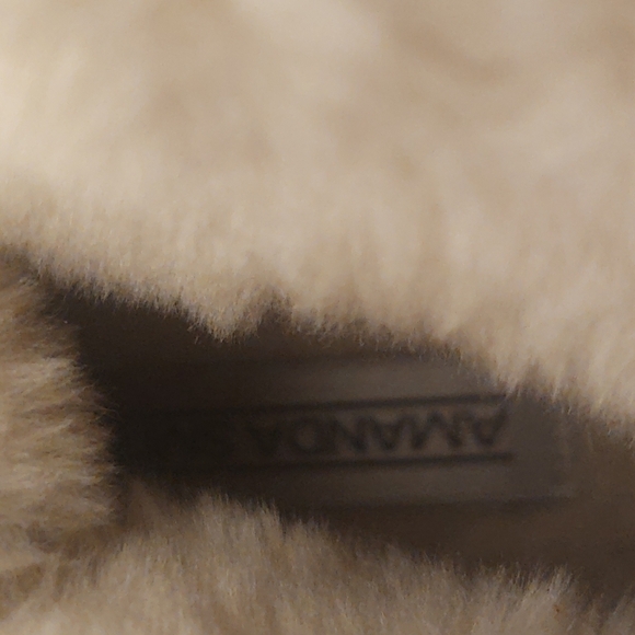 Amanda Smith Brown Leather/Suede Combat Boots with Faux Fur Trim Sz 6 - Picture 8 of 9